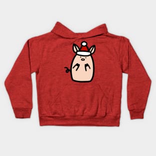 Santa Hat Piggy Kids Hoodie